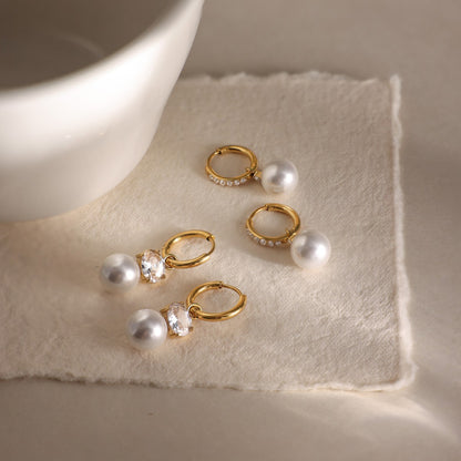 Luxury French Vintage Interlocking Solitaire Radiant Earrings