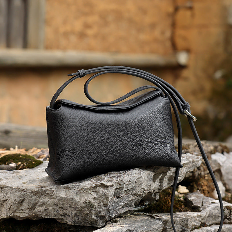 The Artisan Niche Genuine Leather Crossbody Bag with Hidden Magnetic Clasp
