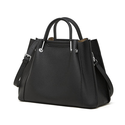 Women's Executive Trapezoid Genuine Leather Tote Bag