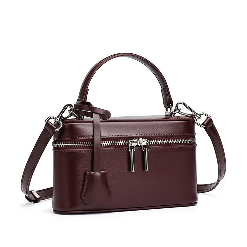 Minimalist Genuine Leather Square Box Clutch Bag