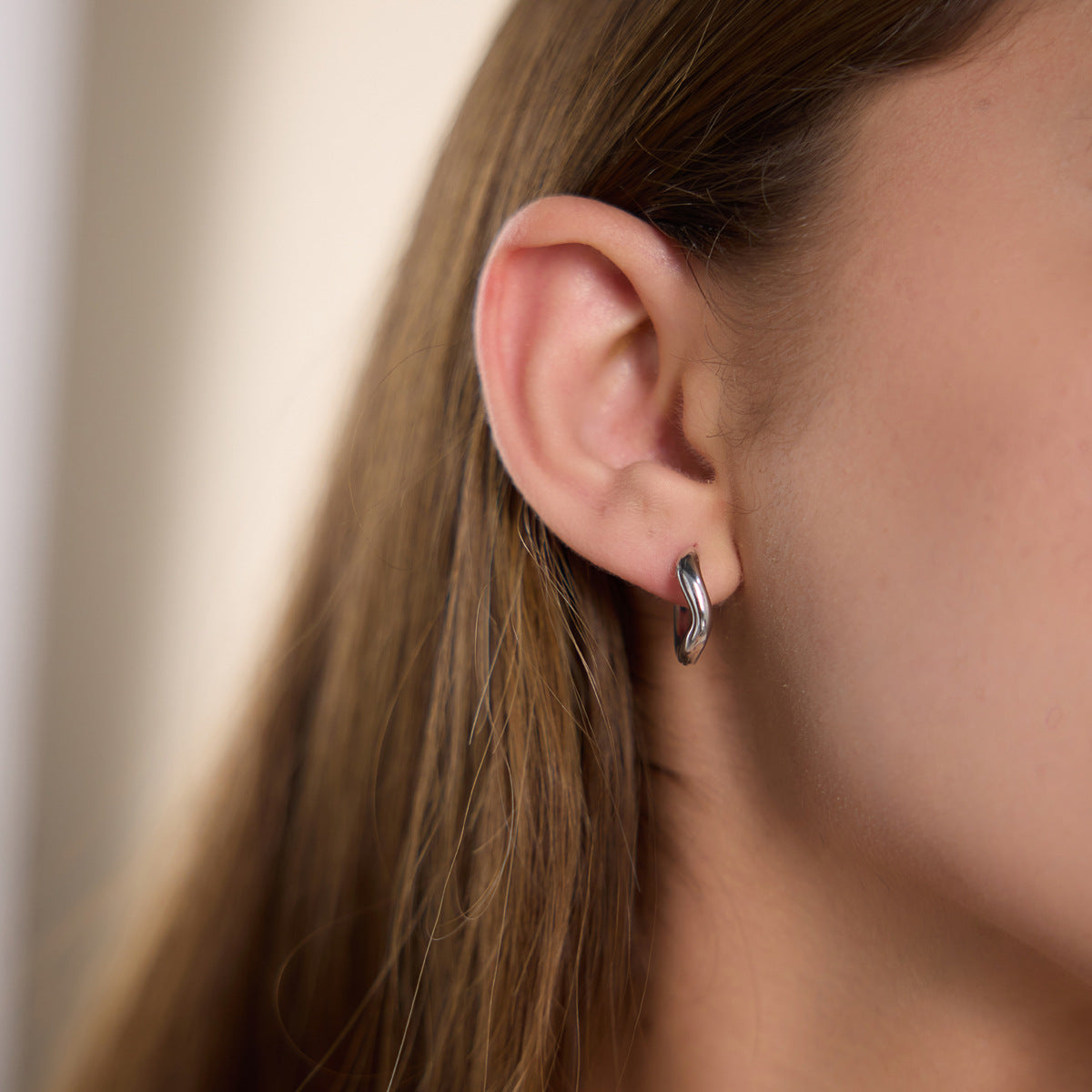 Modern Luxury Organic Wave Liquid Hoop Earrings