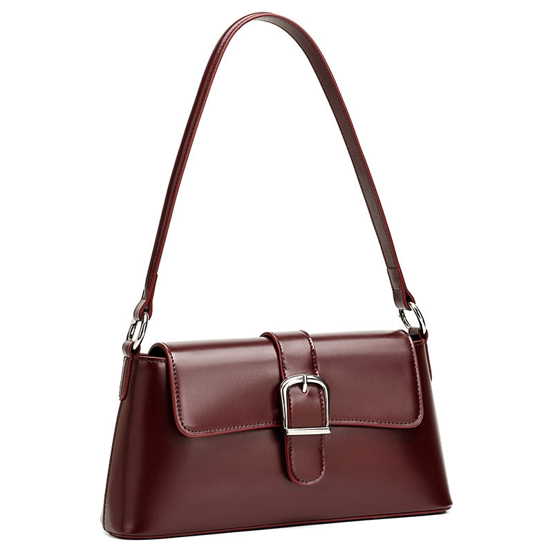 Retro Genuine Leather Baguette Clutch Bag