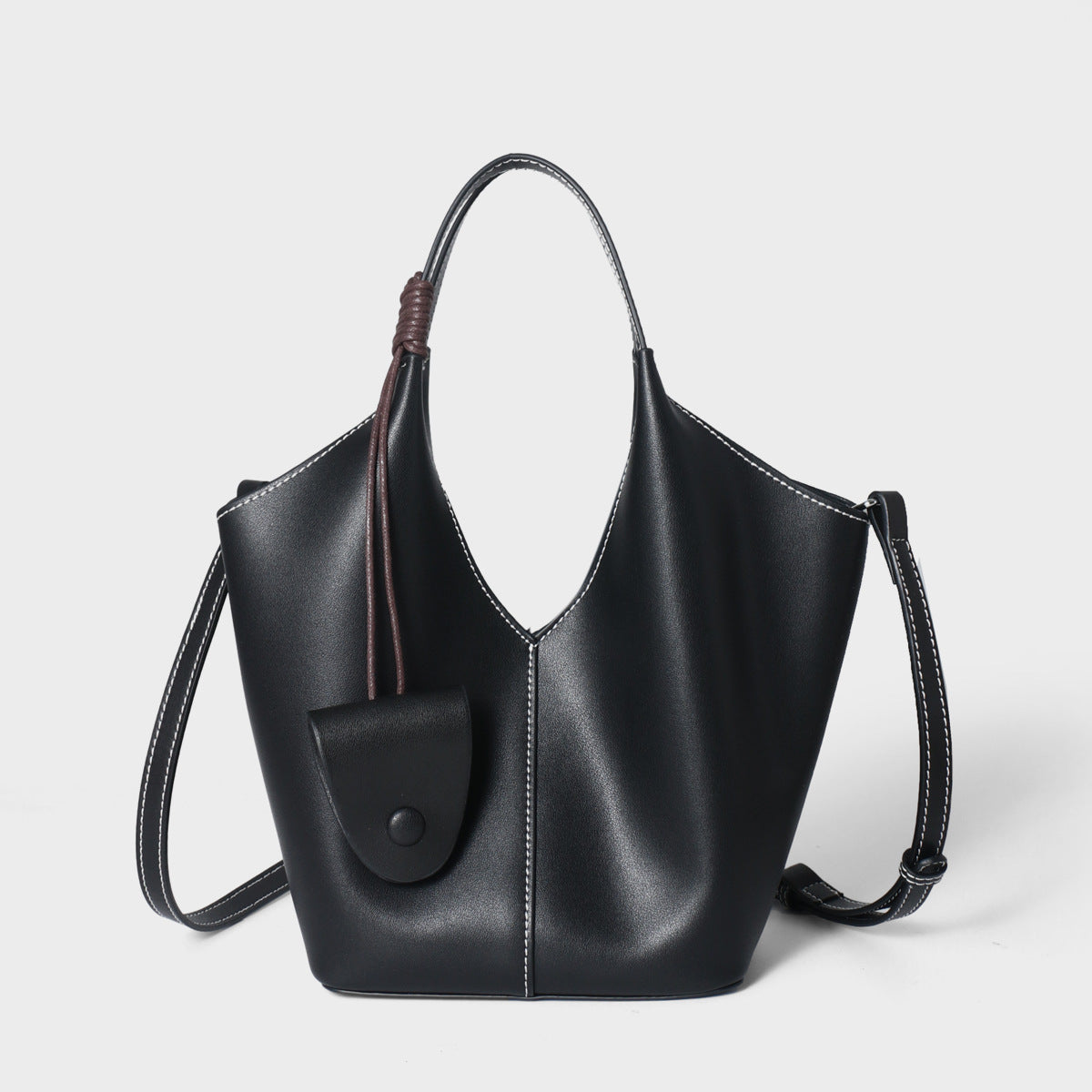 The Artisan Weave Genuine Leather Hobo Tote Bag with Detachable Strap