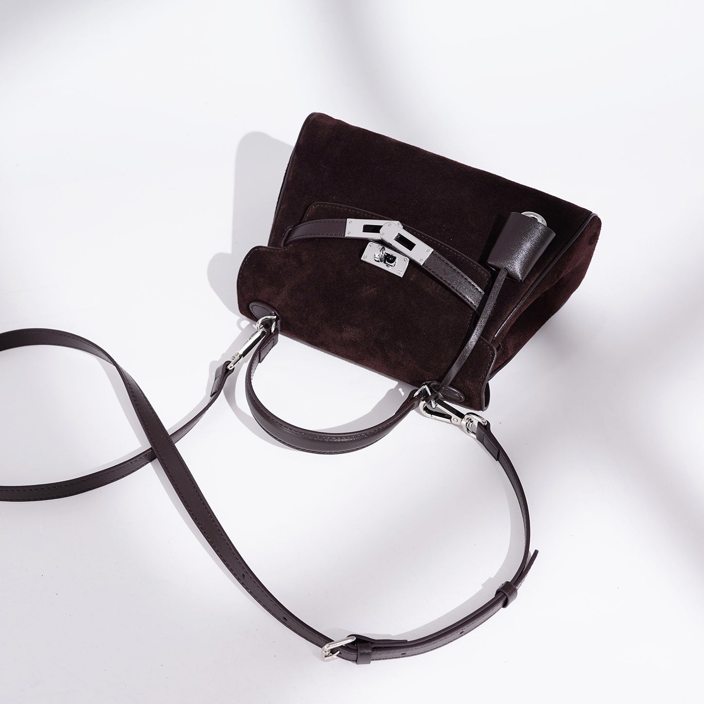 Retro Suede Genuine Leather Kelly Clutch Bag