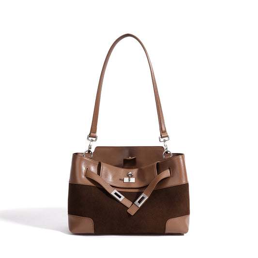 Slouchy Suede Genuine Leather Clutch Bag
