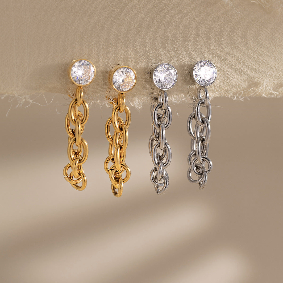 Modern Luxury Bold Cable Chain Statement Earrings