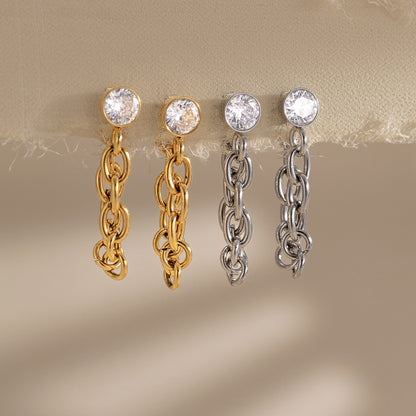 Modern Luxury Bold Cable Chain Statement Earrings