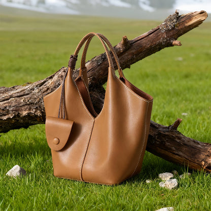 The Artisan Weave Genuine Leather Hobo Tote Bag with Detachable Strap