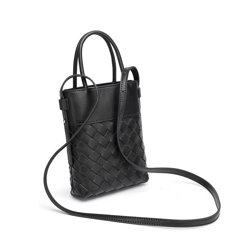 Artisan Woven Genuine Lambskin Leather Mini Clutch Bag