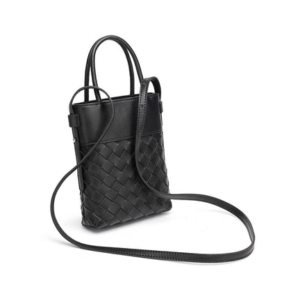 Artisan Woven Genuine Lambskin Leather Mini Clutch Bag