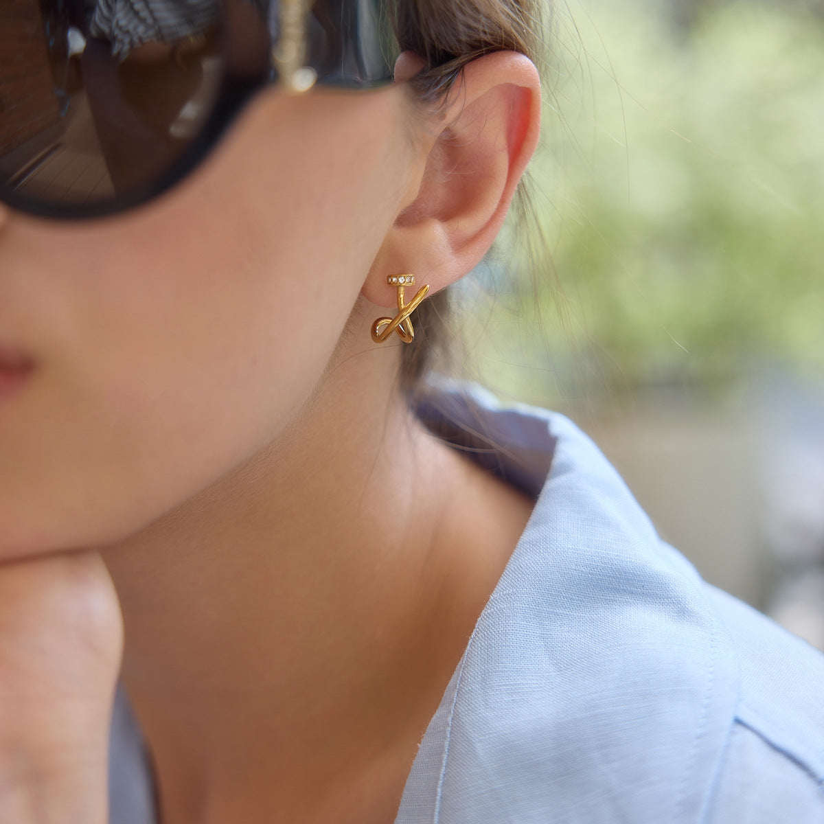 Elegant Minimalist Avant Garde Abstract Layered Earrings