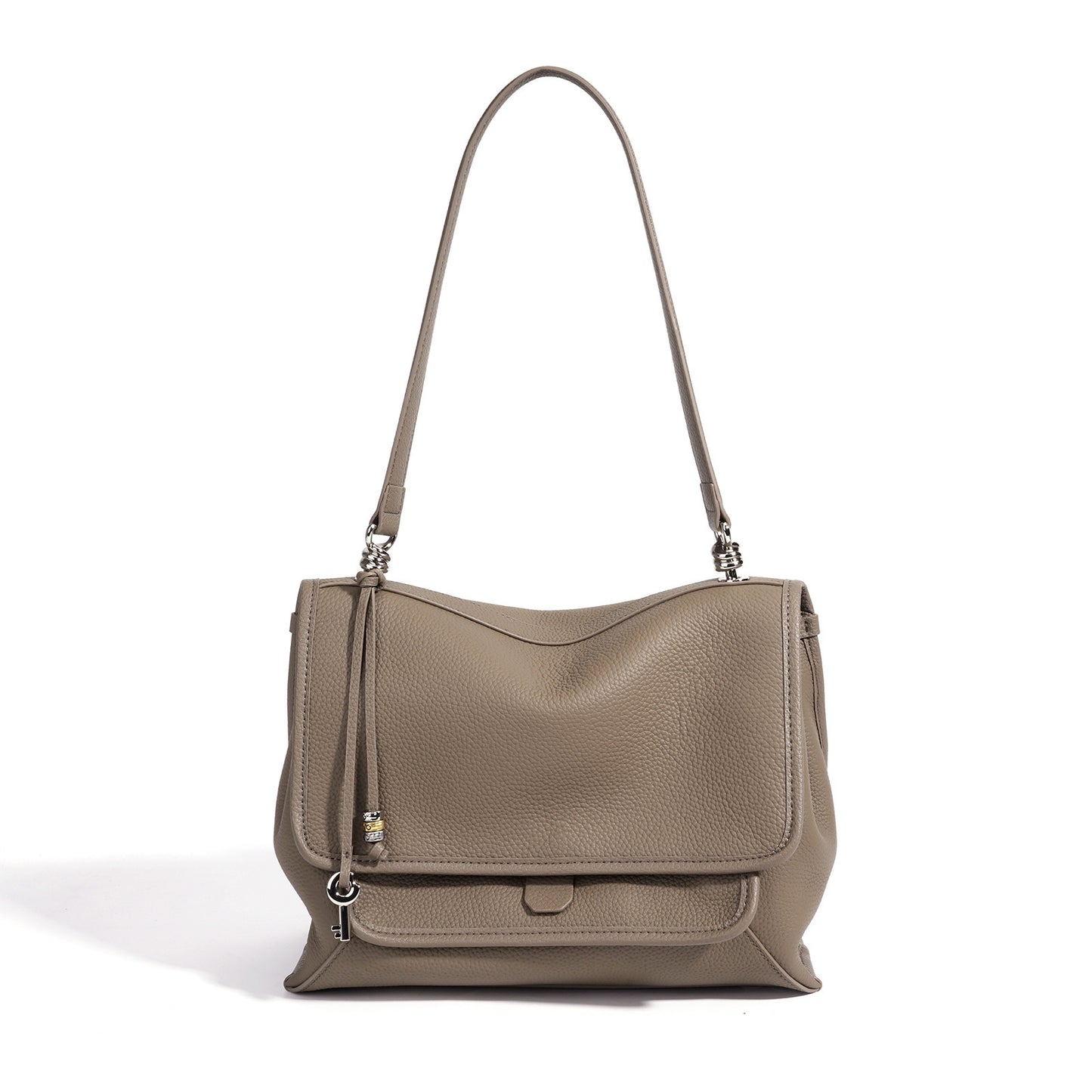 Slouchy Supple Genuine Leather Flap Messenger Clutch Bag
