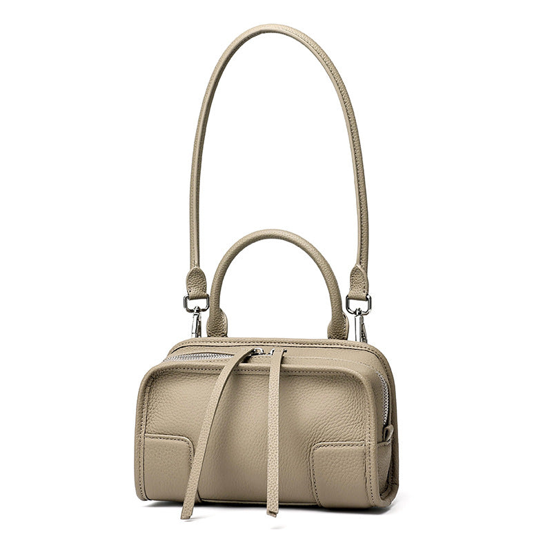 Chic Genuine Leather Boston Clutch Bag