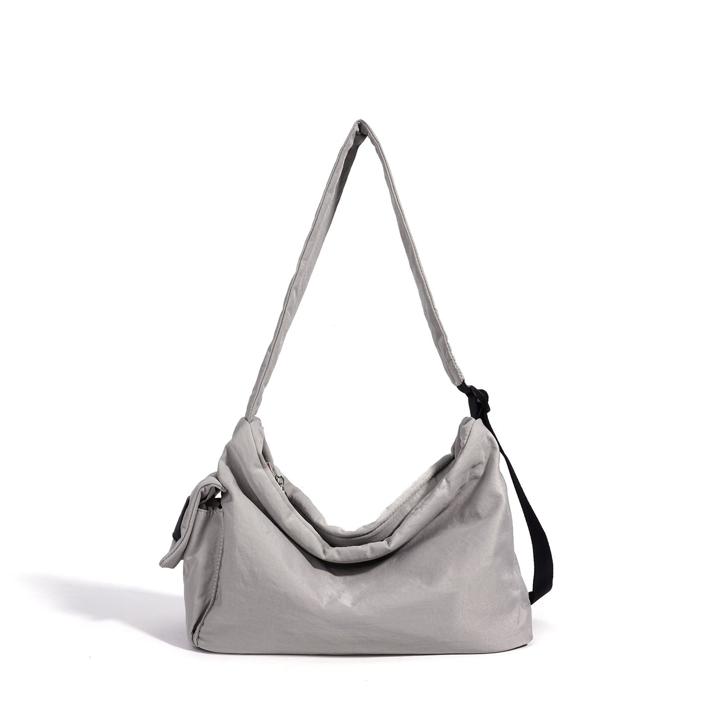 Minimalist Slouchy Nylon Shoulder Clutch Bag