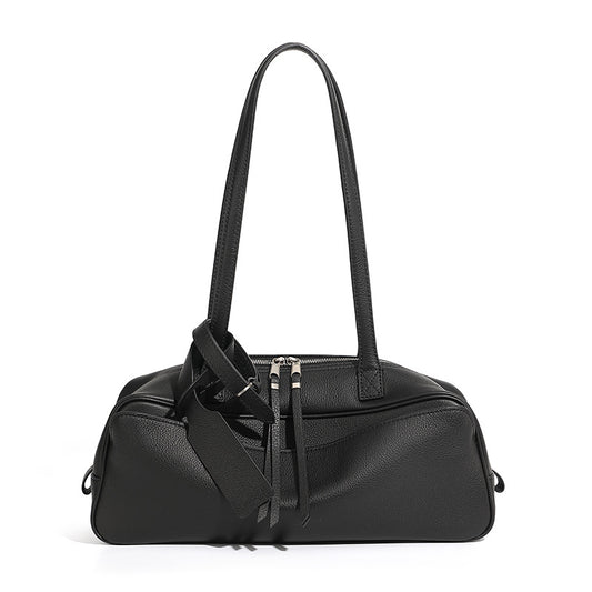 Women's Genuine Pebbled Leather Shoulder Handbag