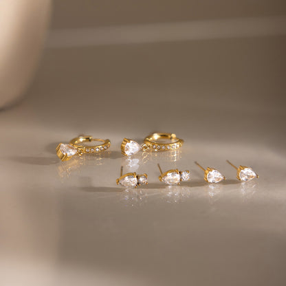 Elegant Radiant Pear Drop Earrings Set