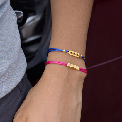 Vibrant Dopamine Iconic Charm Woven Cord Bracelet