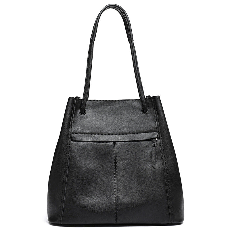 Artisanal Soft Genuine Leather Tote Clutch Bag