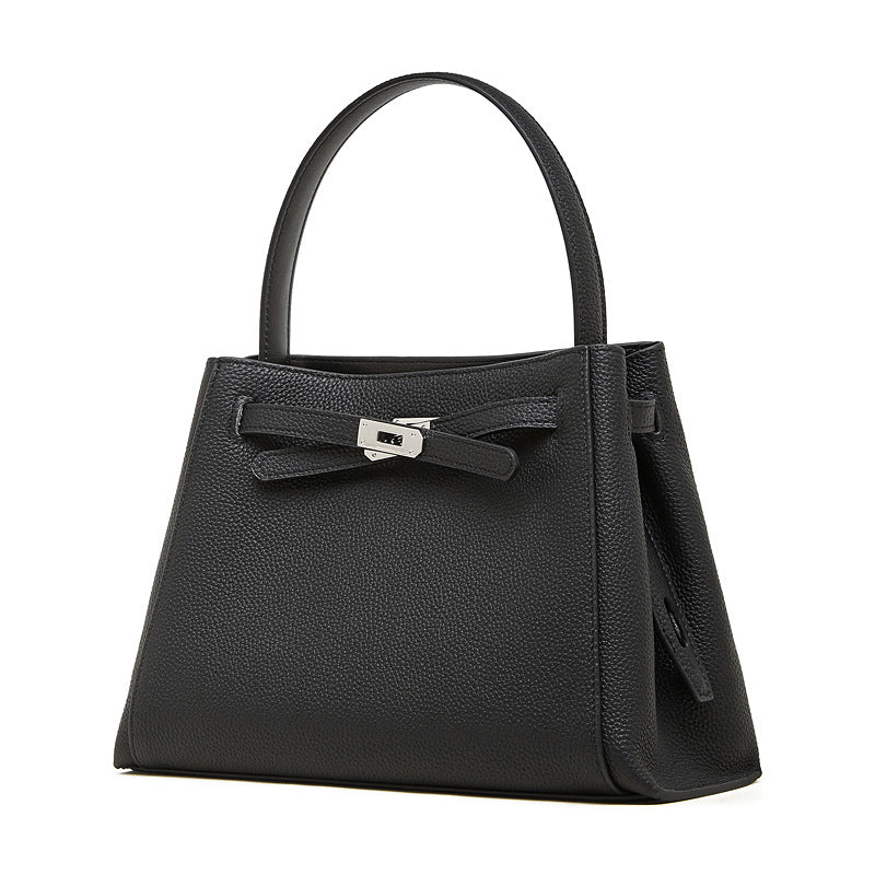 Sophisticated Kelly Genuine Leather Large Capacity Versatile Bucket Tote Bag