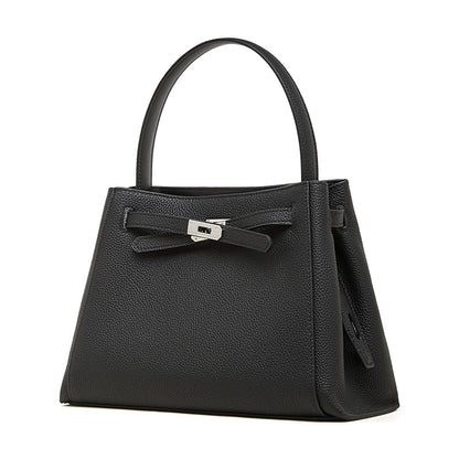 Sophisticated Kelly Genuine Leather Large Capacity Versatile Bucket Tote Bag
