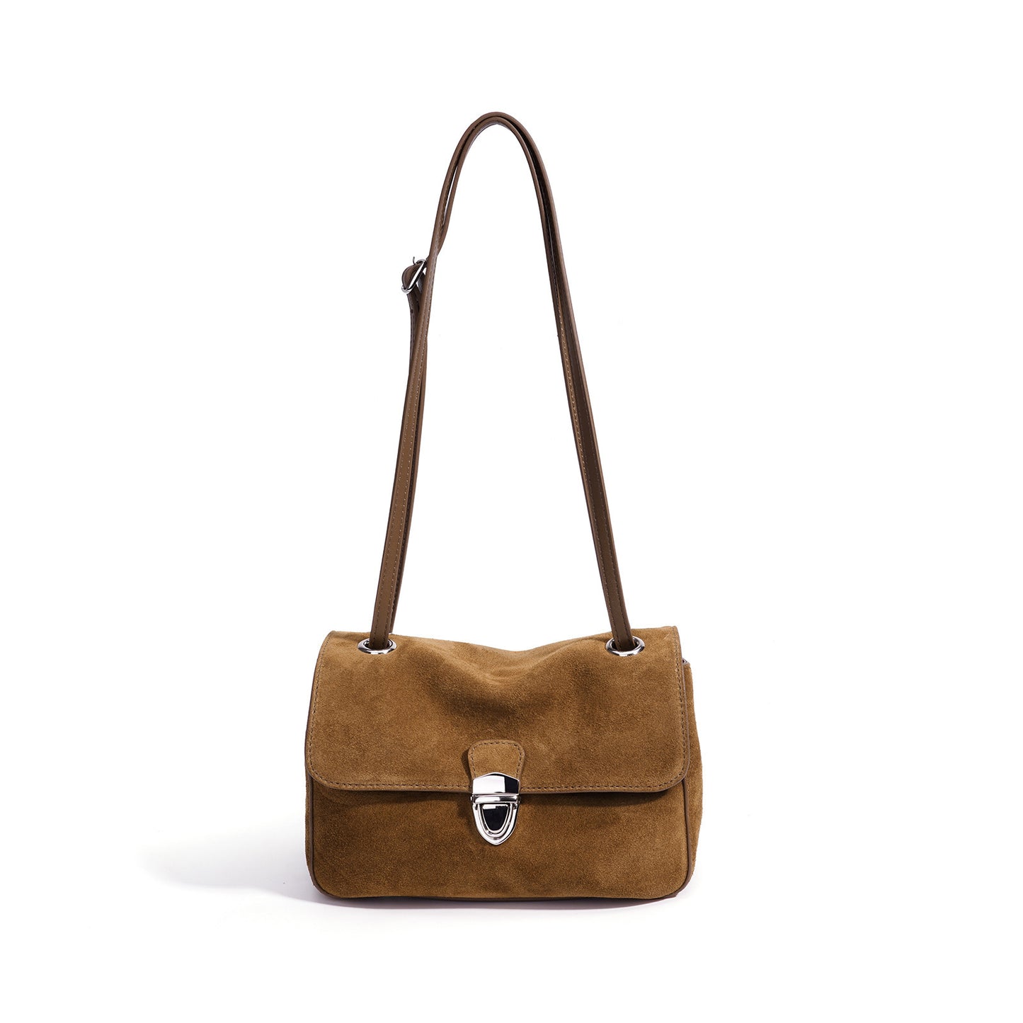 Elegant Suede Genuine Leather Flap Clutch Bag