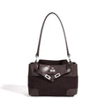 Slouchy Suede Genuine Leather Clutch Bag