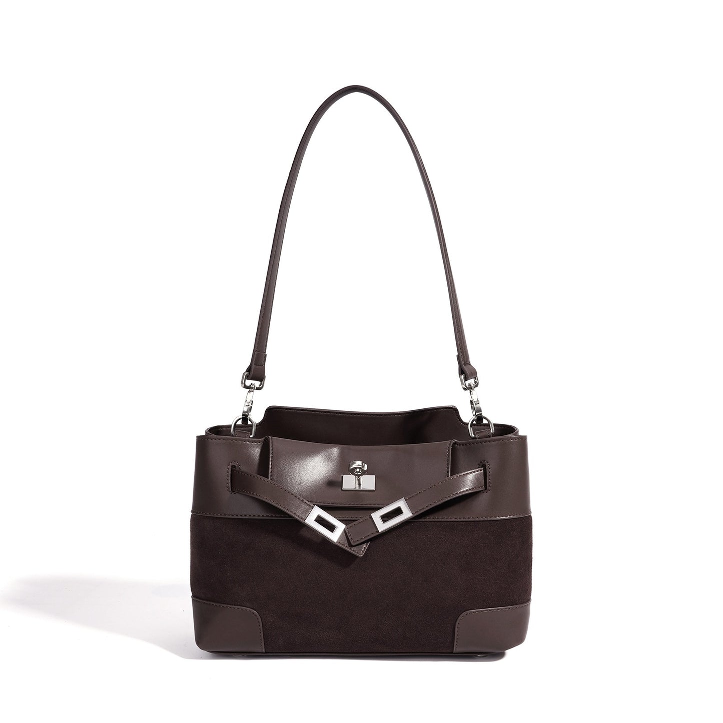 Slouchy Suede Genuine Leather Clutch Bag