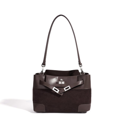 Slouchy Suede Genuine Leather Clutch Bag