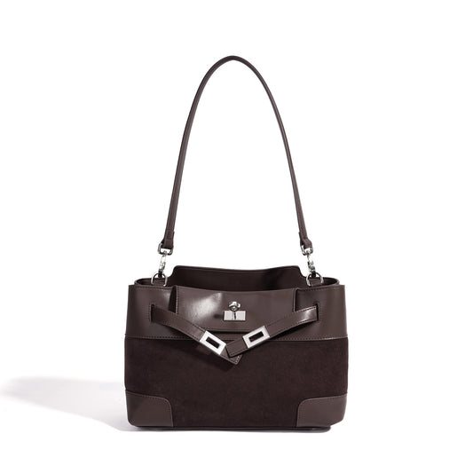 Slouchy Suede Genuine Leather Clutch Bag