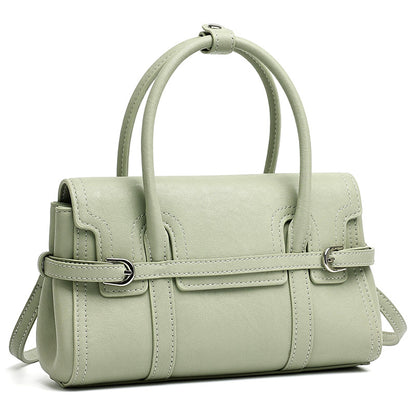 Sleek Genuine Leather Flap Satchel Clutch Bag