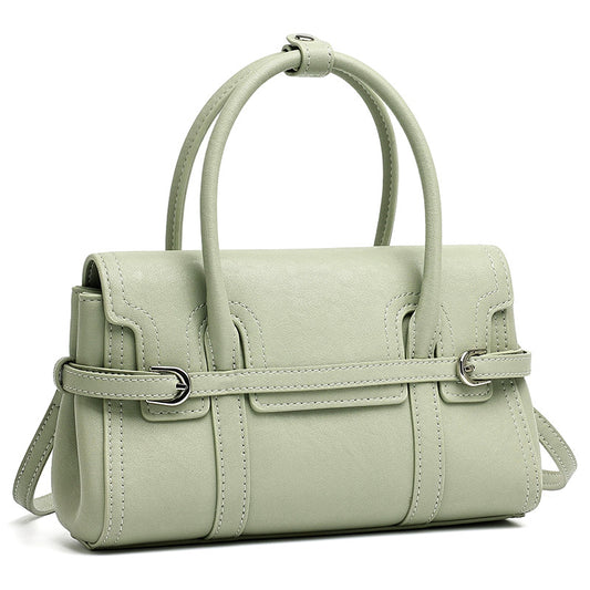 Sleek Genuine Leather Flap Satchel Clutch Bag
