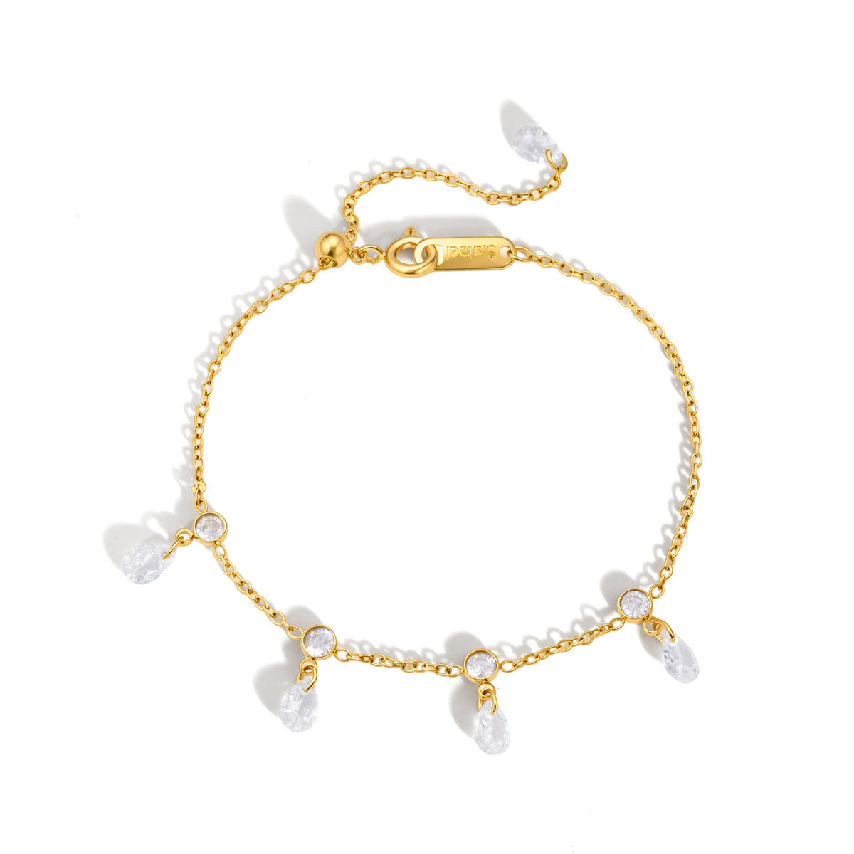 Elegant Radiant Fluid Pear Droplet Bracelet