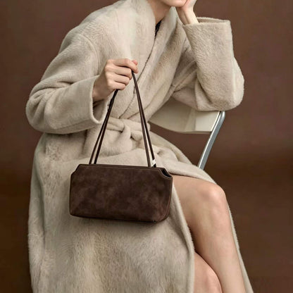 Vintage Suede Leather Clutch Bag