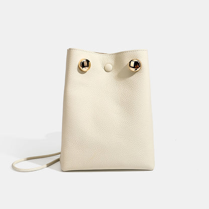 Ruhiger Luxus Schulter-Clutch aus echtem genarbtem Leder für Telefon