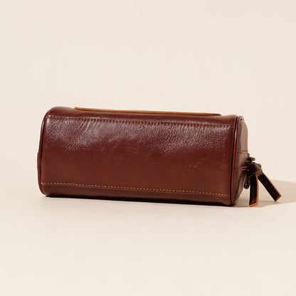 The Vintage Dome Genuine Leather Mini Boston Crossbody Bag with Top Handle
