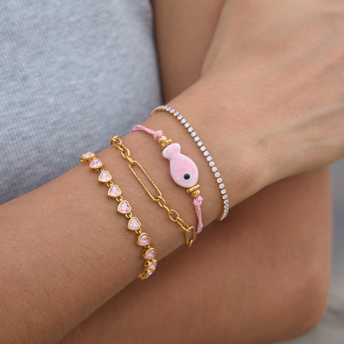 Whimsical Riviera Aquatic Dainty Charm Bracelet
