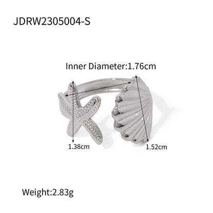 Ocean Series Starfish & Shell Ring