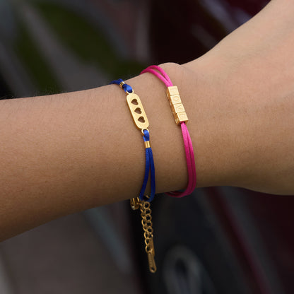Vibrant Dopamine Iconic Charm Woven Cord Bracelet