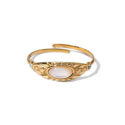 Anillo retro de acero inoxidable francés