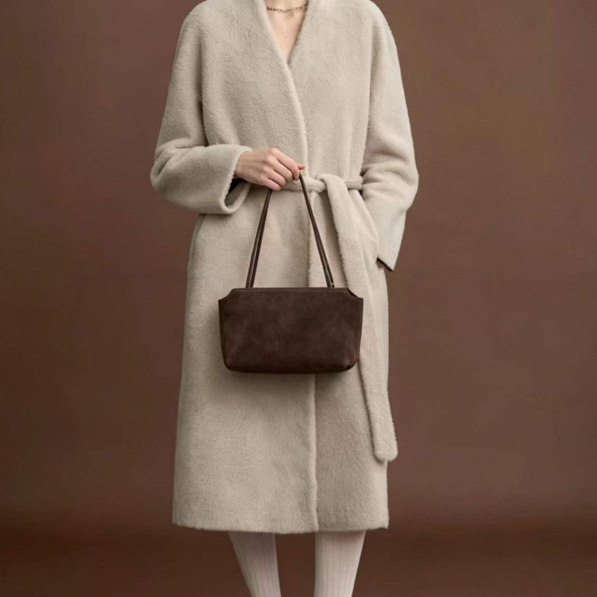 Vintage Suede Leather Clutch Bag