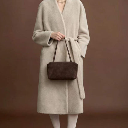 Vintage Suede Leather Clutch Bag