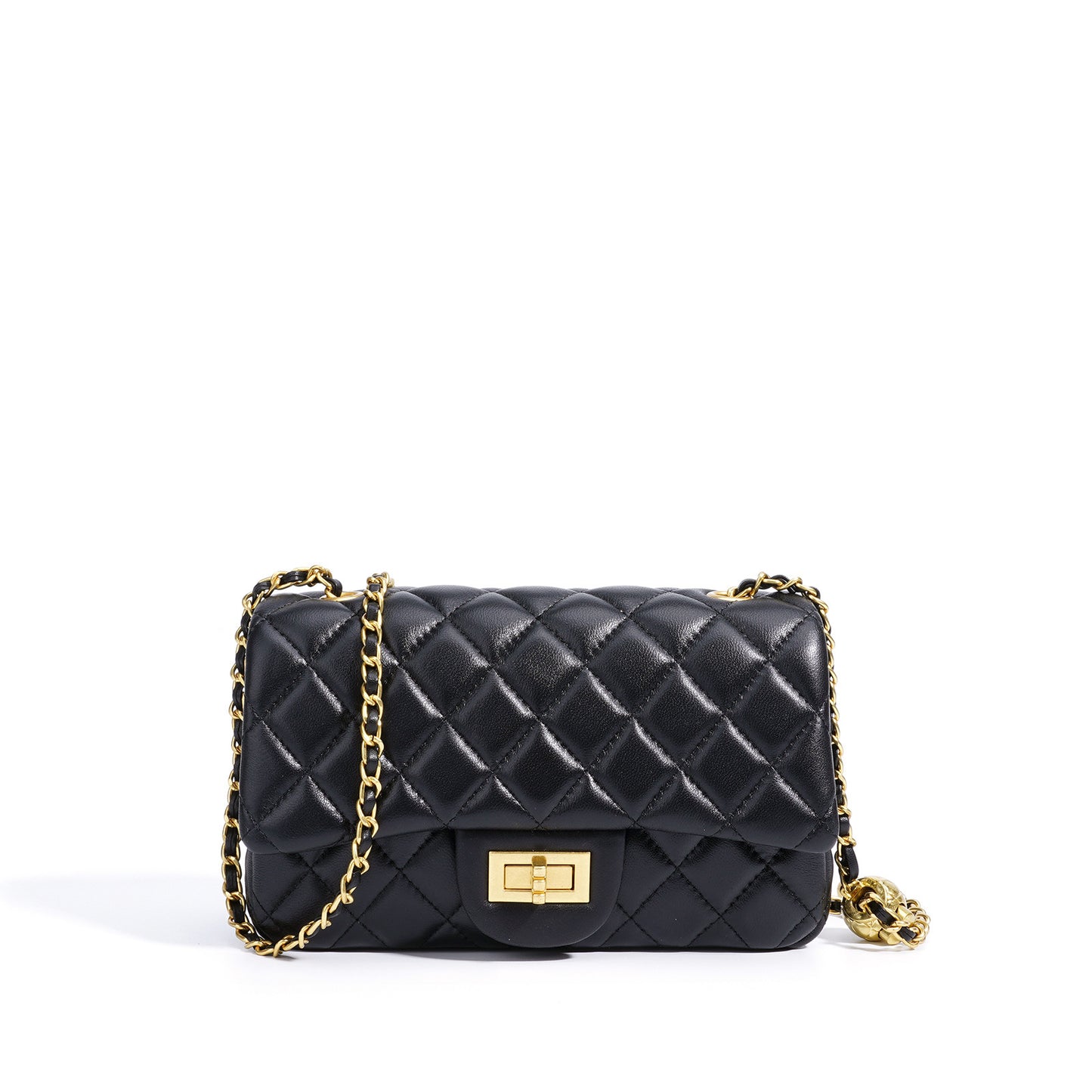 Refined Quilted Genuine Sheepskin Flap Clutch Bag