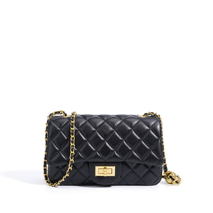 Refined Quilted Genuine Sheepskin Flap Clutch Bag