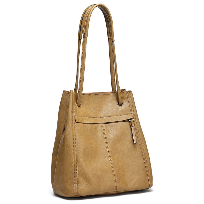 Artisanal Soft Genuine Leather Tote Clutch Bag