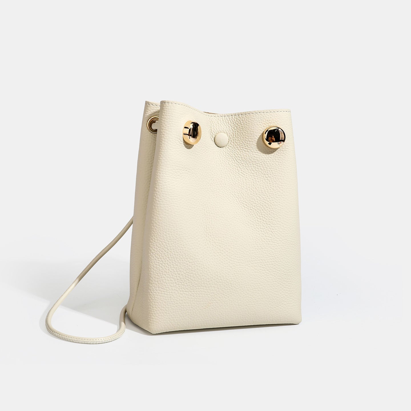 Ruhiger Luxus Schulter-Clutch aus echtem genarbtem Leder für Telefon