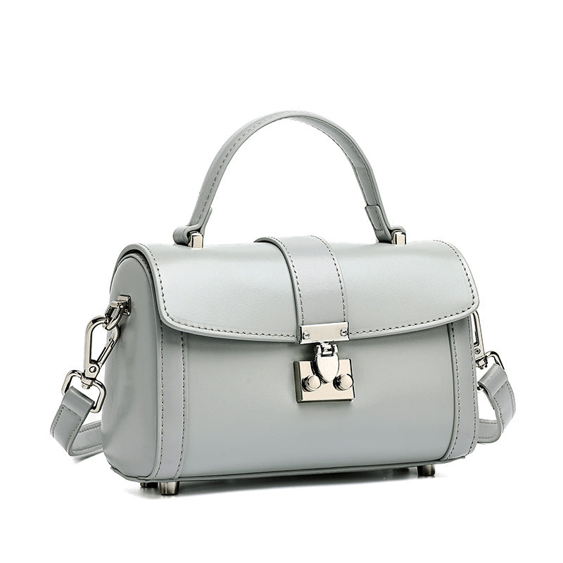 Chic Genuine Leather Cylinder Box Clutch Bag
