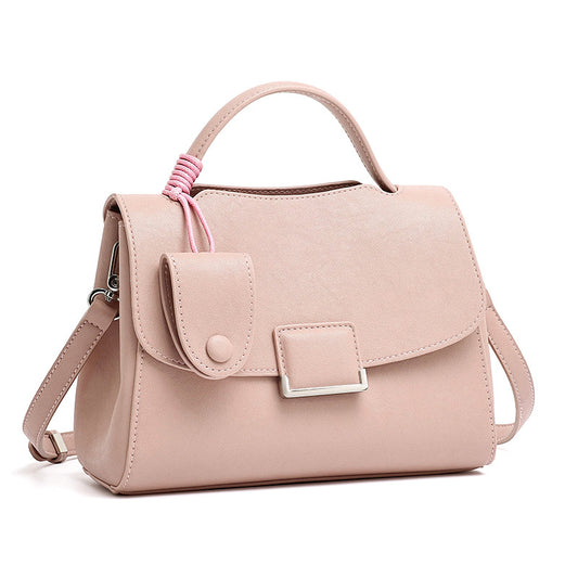 Chic Genuine Leather Square Flap Clutch Bag