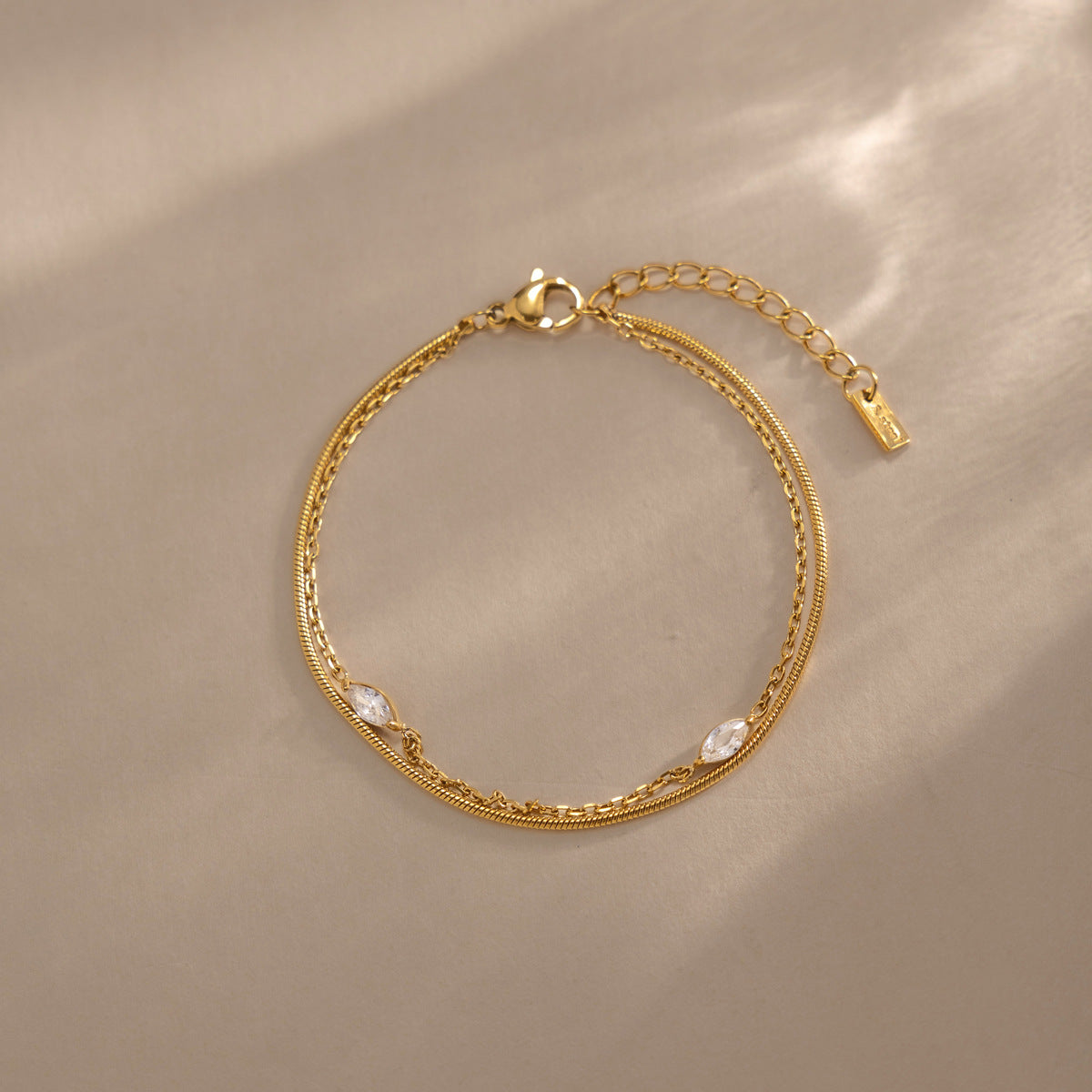 Dual Silhouette Marquise Element Layering Bracelet