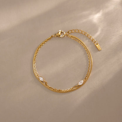 Dual Silhouette Marquise Element Layering Bracelet