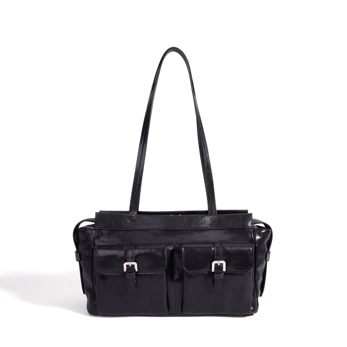 Vintage Genuine Leather Cargo Satchel Clutch Bag